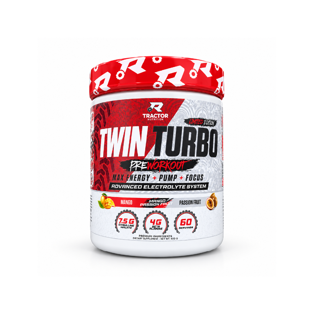 Tractor Twin Turbo Pre-Workout-17 Tractor Twin Turbo Pre-Workout – Mango Passion Fruit – 60 Servings - Image 1